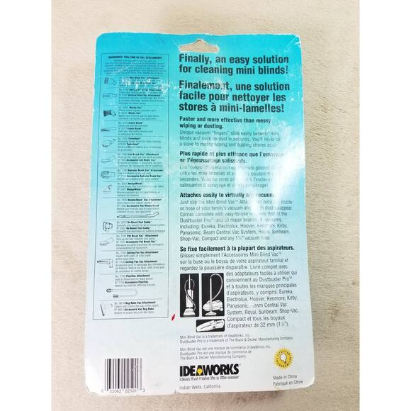 NEW Mini Blind Vac Attachment Vacuum Dust Universal Dust Adapter Ideaworks Vtg - Picture 9 of 12